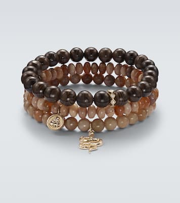 Set de 3 bracelets en or 14 ct et pierres précieuses | Sydney Evan