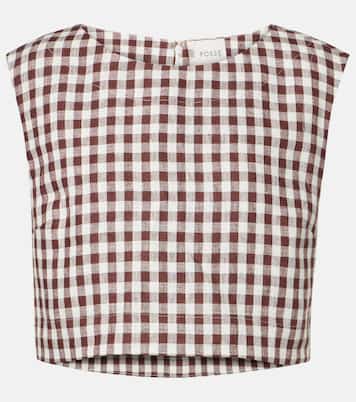 Martina gingham linen crop top | Posse