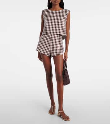 Martina gingham linen crop top | Posse