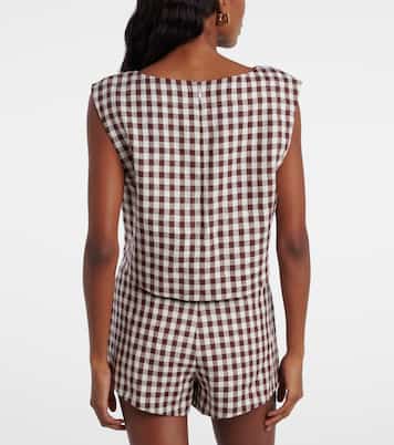 Martina gingham linen crop top | Posse