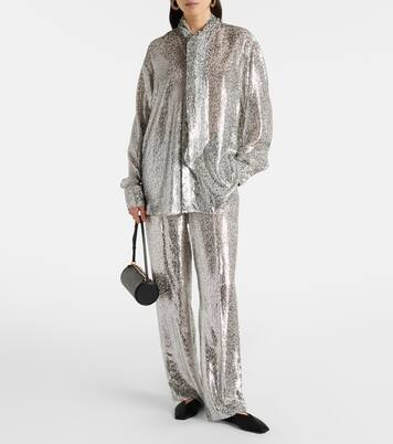 Fil coupé lamé wide-leg pants | Stella McCartney