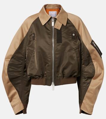 Cropped cotton chino and twill blouson jacket | Sacai