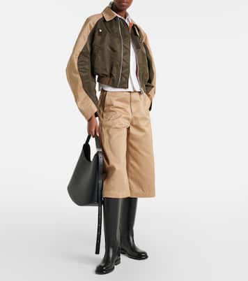 Cropped cotton chino and twill blouson jacket | Sacai