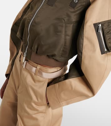 Cropped cotton chino and twill blouson jacket | Sacai