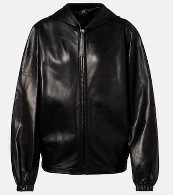 Hooded leather bomber jacket | Phoebe Philo