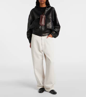 Hooded leather bomber jacket | Phoebe Philo
