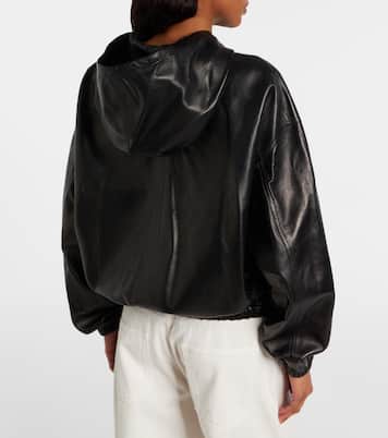Hooded leather bomber jacket | Phoebe Philo