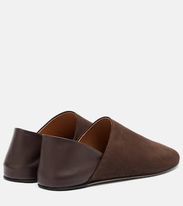 Leather-trimmed suede slip-on shoes | JW Anderson