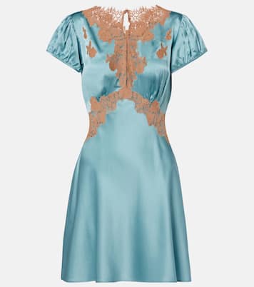 Junia lace-trimmed silk satin minidress | Dôen