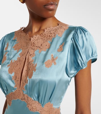 Junia lace-trimmed silk satin minidress | Dôen