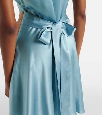 Junia lace-trimmed silk satin minidress | Dôen