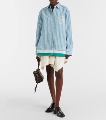 Cotton and silk gabardine miniskirt | Loewe