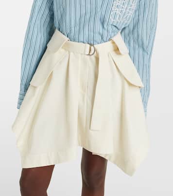Cotton and silk gabardine miniskirt | Loewe