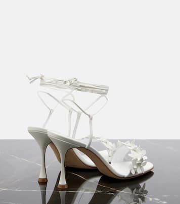 Anista floral-appliqué leather sandals | Manolo Blahnik