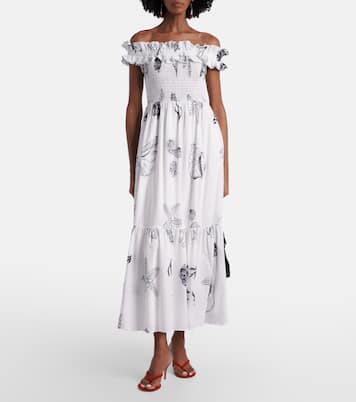 Suzanne shirred cotton muslin maxi dress | Poupette St Barth