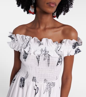 Suzanne shirred cotton muslin maxi dress | Poupette St Barth