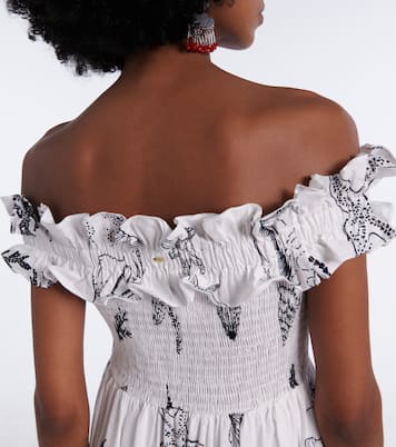 Suzanne shirred cotton muslin maxi dress | Poupette St Barth