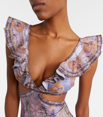 Como cutout printed swimsuit | Zimmermann