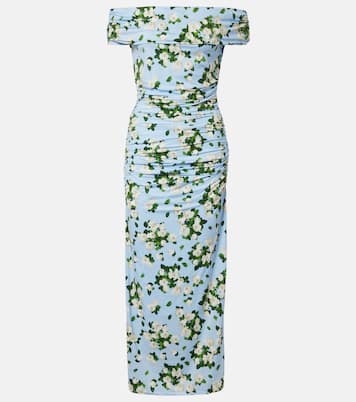 Floral ruched jersey midi dress | Carolina Herrera
