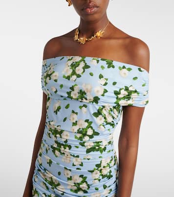 Floral ruched jersey midi dress | Carolina Herrera