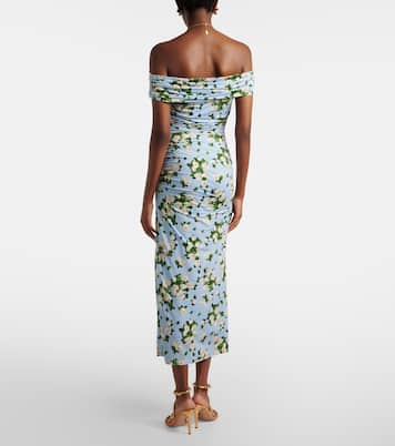 Floral ruched jersey midi dress | Carolina Herrera
