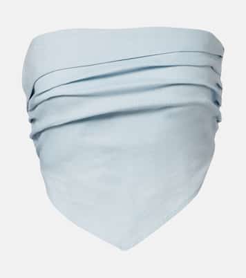 Antibes shirred linen crop top | Faithfull