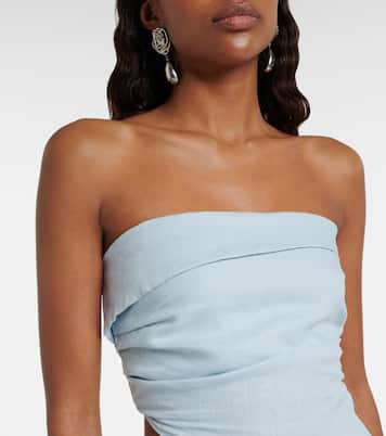 Antibes shirred linen crop top | Faithfull