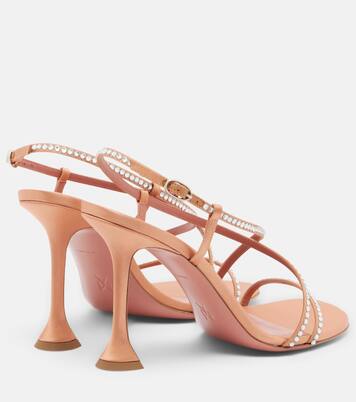 Sally crystal-embellished satin sandals | Amina Muaddi