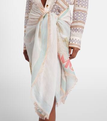 프린지 프린트 비치 커버업 | Zimmermann