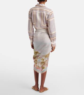 프린지 프린트 비치 커버업 | Zimmermann