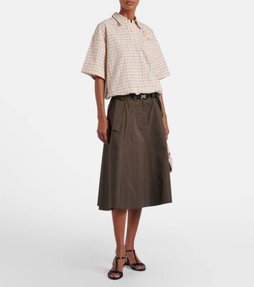 Wedge-Sandalen aus Lackleder | Prada