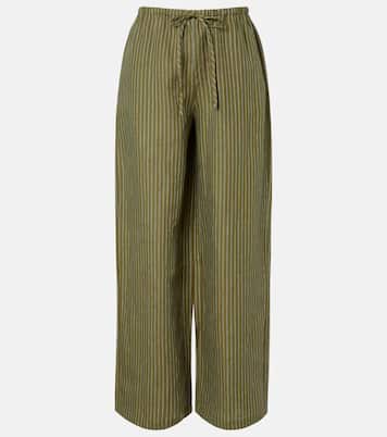 Pantalon ample Mateo en lin à rayures | Staud
