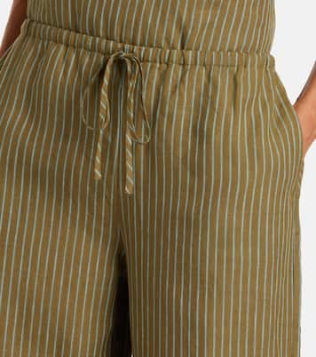 Pantalon ample Mateo en lin à rayures | Staud