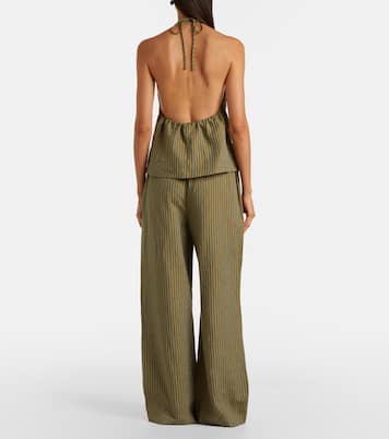 Pantalon ample Mateo en lin à rayures | Staud