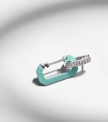 Einzelner Ohrring Chiara Small aus 18kt Weißgold mit Diamanten | Eéra