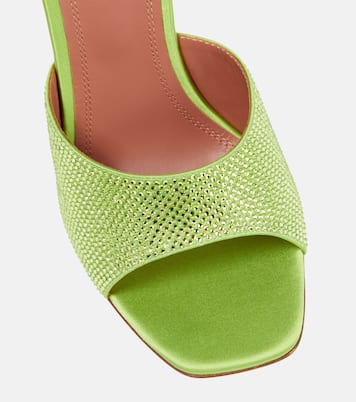 Wedge-Pantoletten Lupita aus Satin mit Kristallen | Amina Muaddi