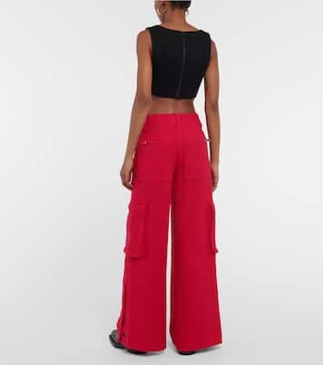 High-Rise Cargohose aus Bouclé | Amiri