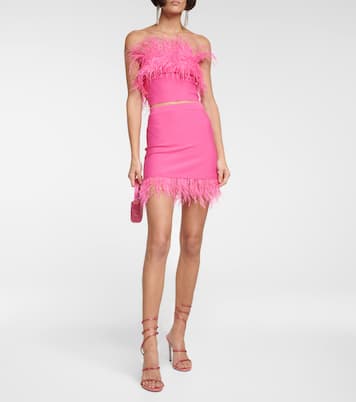 Cropped-Top Nellie aus Strick mit Federn | Staud