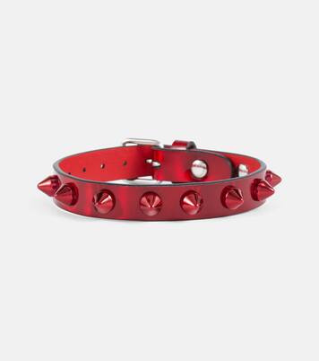 Loubilink embellished leather bracelet | Christian Louboutin
