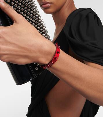 Loubilink embellished leather bracelet | Christian Louboutin