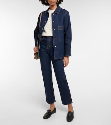 Jeans rectos de tiro alto | Tory Burch