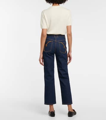 Jeans rectos de tiro alto | Tory Burch