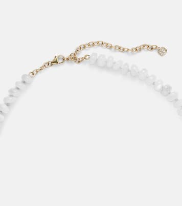 Multi-charm 14kt gold necklace with moonstone and diamonds | Sydney Evan