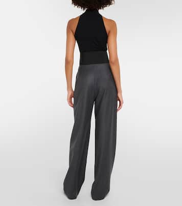 High-rise virgin wool straight pants | Alaïa