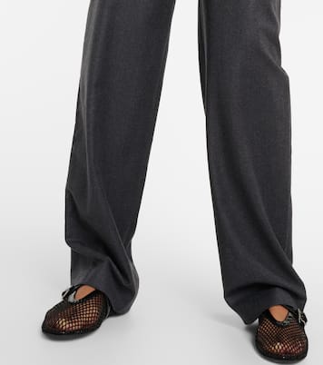 High-rise virgin wool straight pants | Alaïa