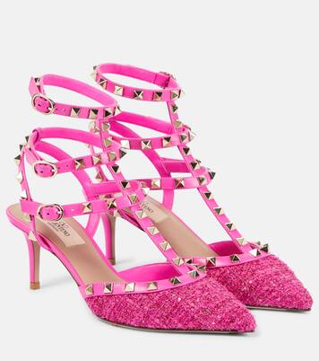 Pumps Rockstud 65 aus Bouclé und Leder | Valentino Garavani