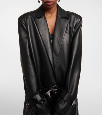 Cappotto in pelle con cintura | The Attico