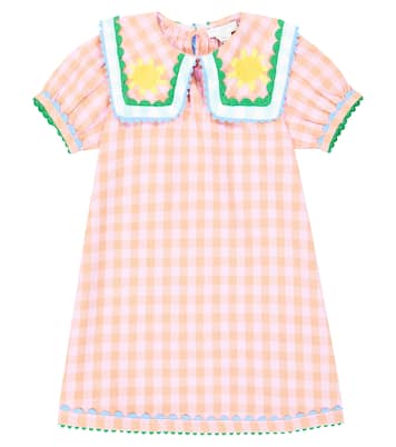 Checked embroidered cotton dress | Stella McCartney Kids