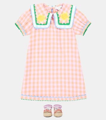 Checked embroidered cotton dress | Stella McCartney Kids