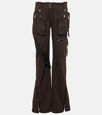 Low-rise denim cargo pants | Blumarine